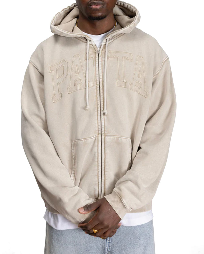 Loopback Logo Zip Hooded Sweater Irish Cream
