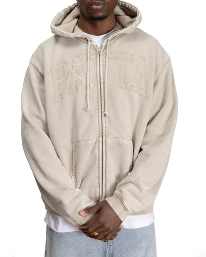 Loopback Logo Zip Hooded Sweater Irish Cream