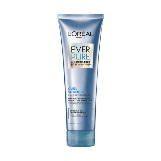 LOREAL PARIS EverPure Sulfate-Free Curl Shampoo Coconut Oil Vegan Formula شامبو لوريال باريس لترطيب وتحديد الشعر الكيرلي