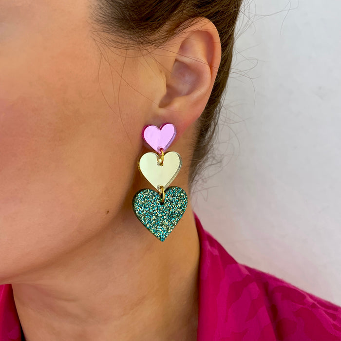 LOVE IS LOVE - pink/Gold/green glitter