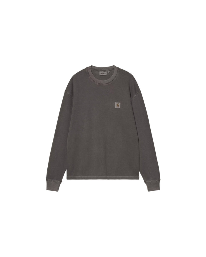 L/S Vista Waffle T-Shirt Black Garment Dyed