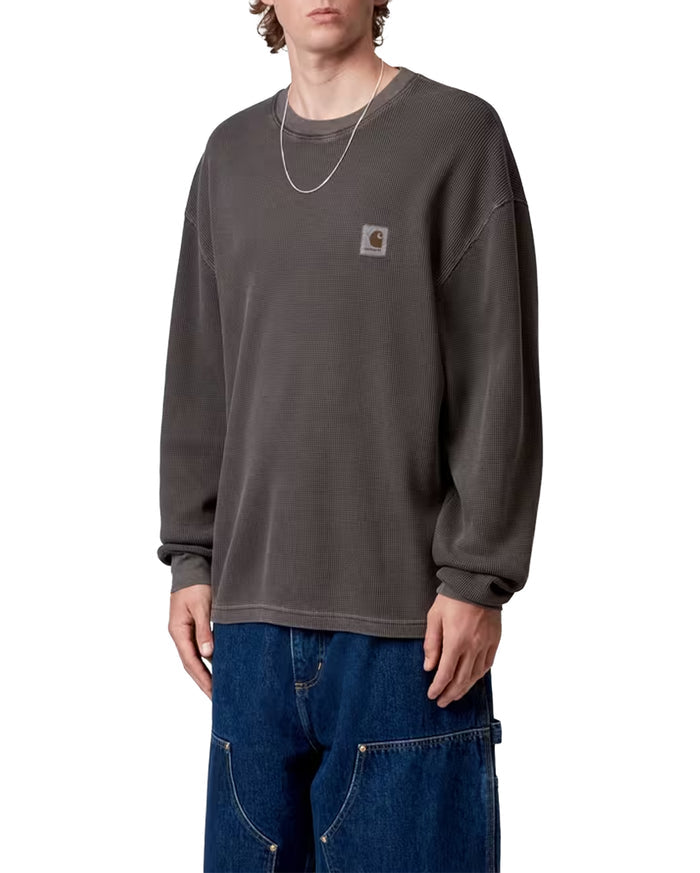 L/S Vista Waffle T-Shirt Black Garment Dyed