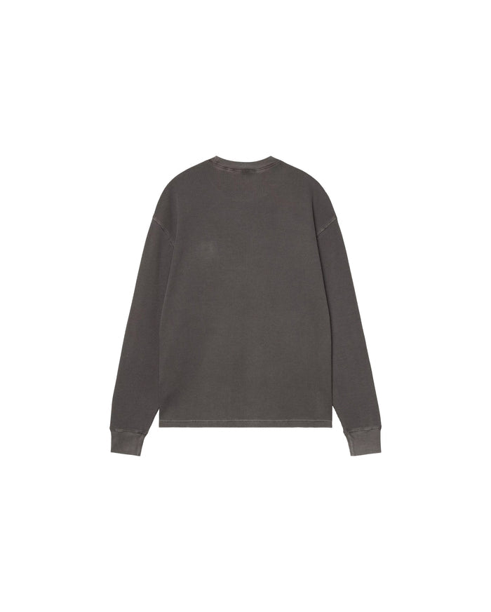L/S Vista Waffle T-Shirt Black Garment Dyed