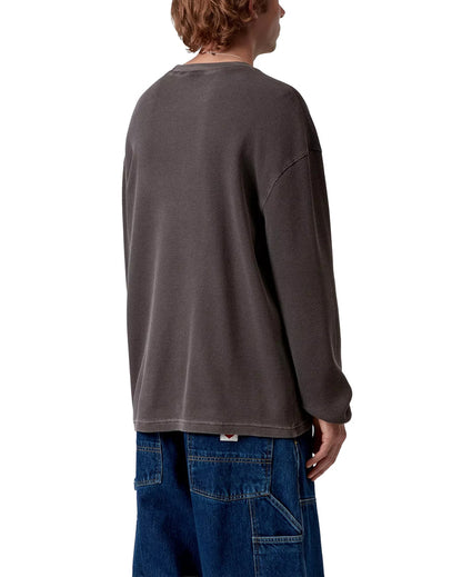 L/S Vista Waffle T-Shirt Black Garment Dyed
