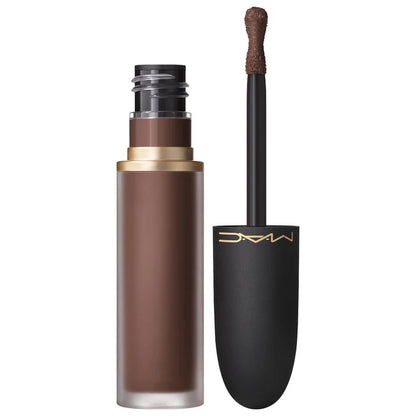 MAC Cosmetics Powder Kiss Liquid Lip Colour in various shades, featuring smooth, matte finish and lightweight formula.