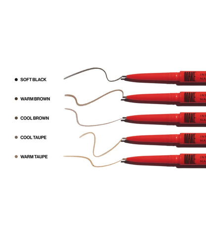 Make Infinite Brow Nano Pencil in various shades, featuring a sleek design and fine tip for precise eyebrow filling.
