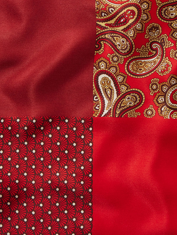 Maroon 4-in-1 Silk Pocket Square