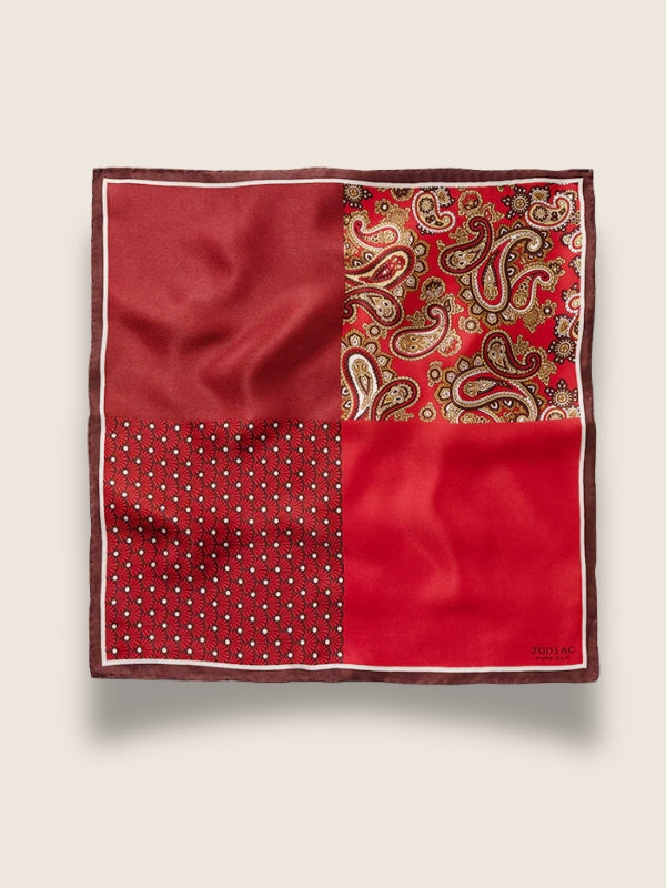 Maroon 4-in-1 Silk Pocket Square
