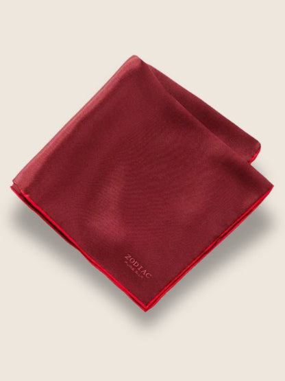 Maroon/Red Solid Silk Pocket Square
