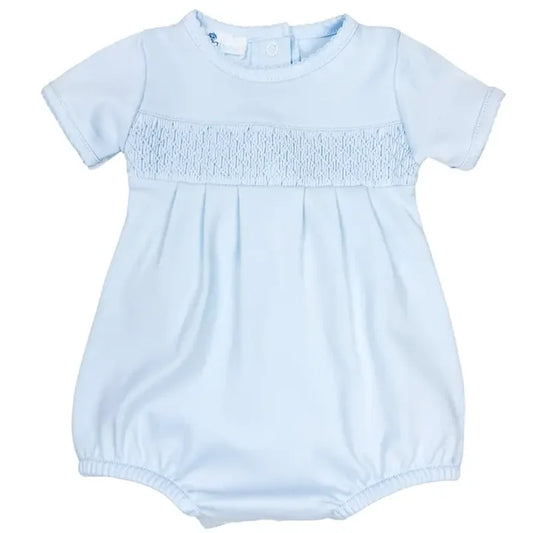 MB Essentials Solid Blue Smocked Bubble
