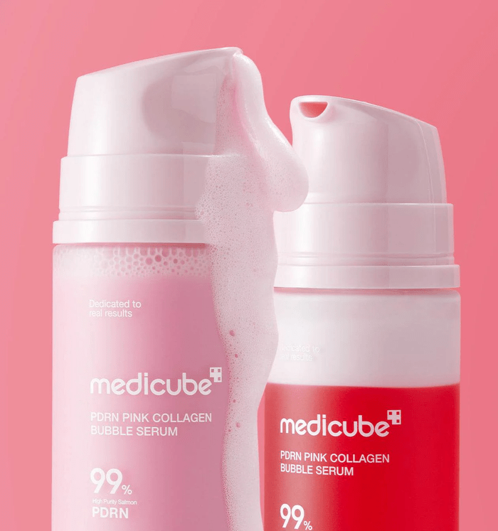 Medicube PDRN Pink Collagen Bubble Serum 95ml مصل فقاعات الكولاجين الوردي من ميديكوب PDRN - Princess Cosmetics Qatar