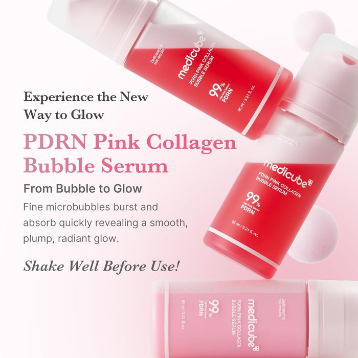 Medicube PDRN Pink Collagen Bubble Serum 95ml مصل فقاعات الكولاجين الوردي من ميديكوب PDRN - Princess Cosmetics Qatar