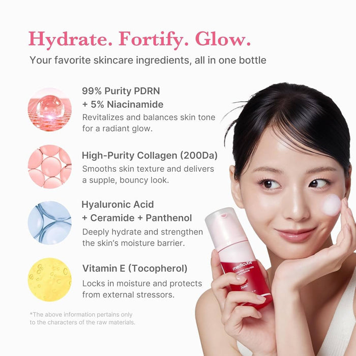 Medicube PDRN Pink Collagen Bubble Serum 95ml مصل فقاعات الكولاجين الوردي من ميديكوب PDRN - Princess Cosmetics Qatar