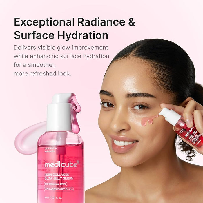 Medicube PDRN Pink Collagen Glow Jelly Serum 30ml سيروم ميديكوب بي دي آر إن بينك كولاجين جلو جيلي - Princess Cosmetics Qatar