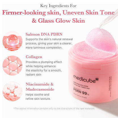 Medicube PDRN Pink Collagen Toning Gel Toner Pad 70Pads