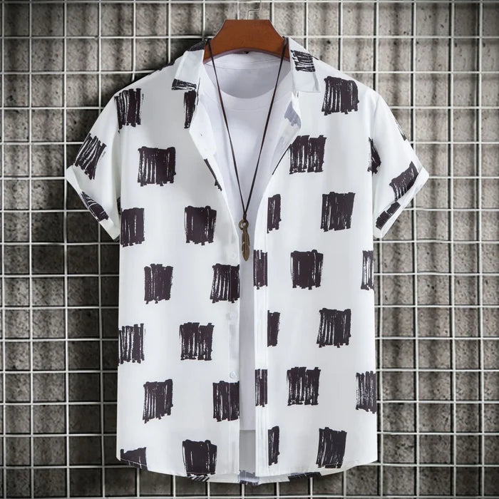 Men's Casual Printed Short Sleeve Shirt
