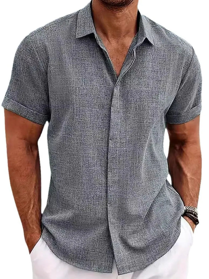 Men's Collared Neck Short Sleeve Shirt