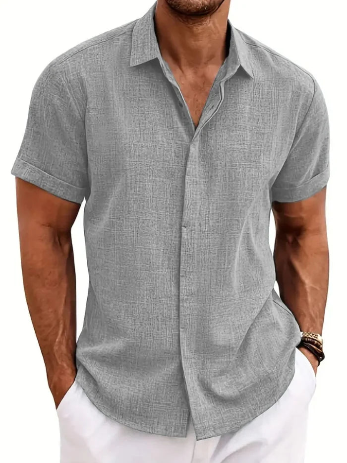 Men's Collared Neck Short Sleeve Shirt