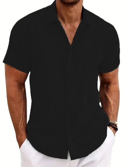 Men's Collared Neck Short Sleeve Shirt