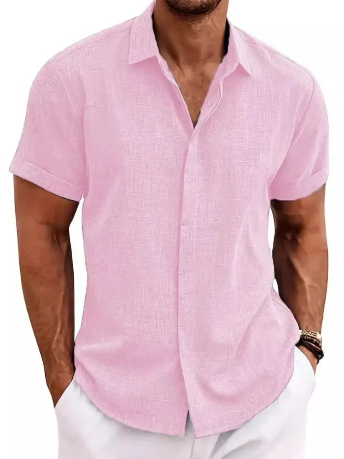 Men's Collared Neck Short Sleeve Shirt