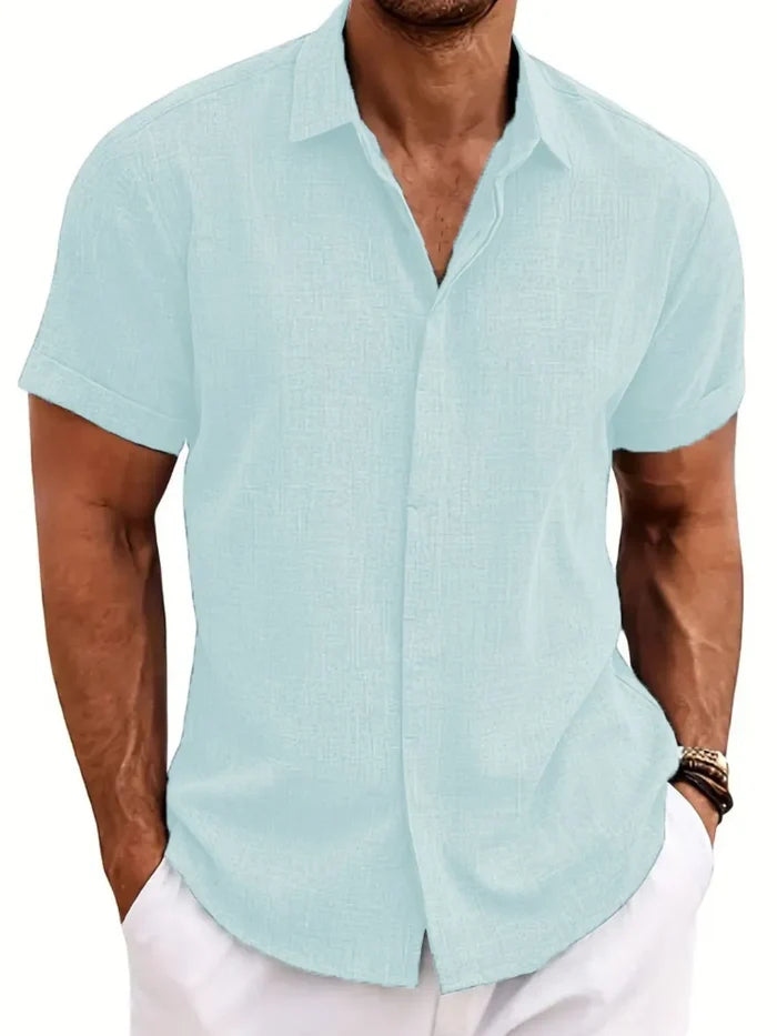 Men's Collared Neck Short Sleeve Shirt