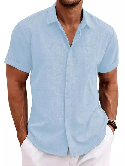 Men's Collared Neck Short Sleeve Shirt