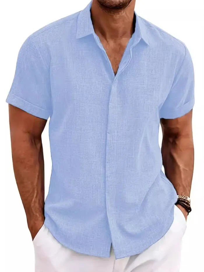 Men's Collared Neck Short Sleeve Shirt