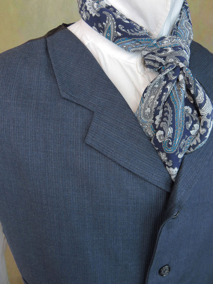Men's Notch Vest - Blue Pinwhale Wool