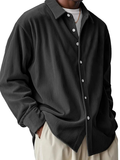 Men's Textured Button-Down Corduroy Shirt