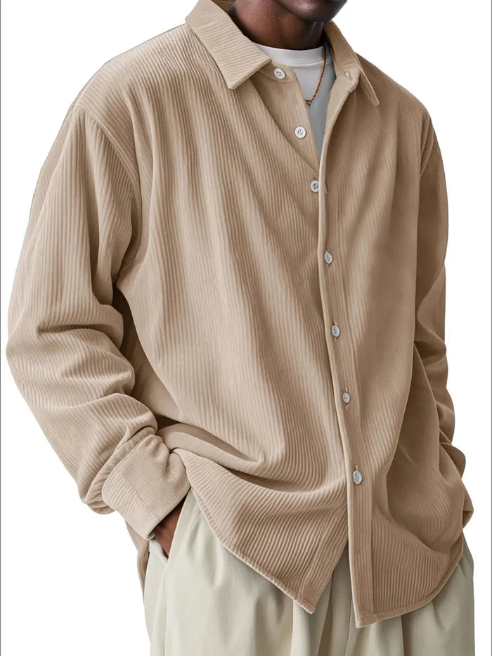 Men's Textured Button-Down Corduroy Shirt