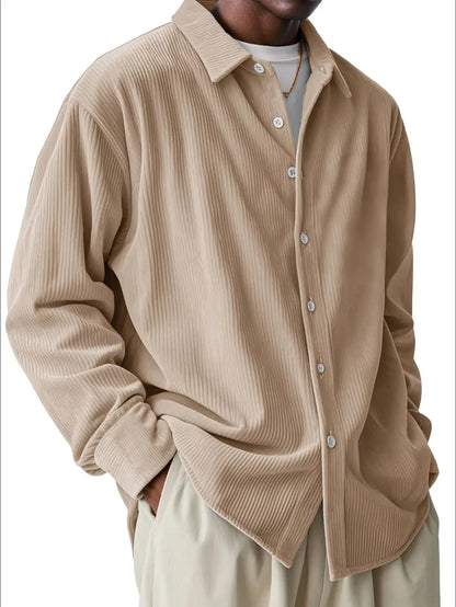 Men's Textured Button-Down Corduroy Shirt