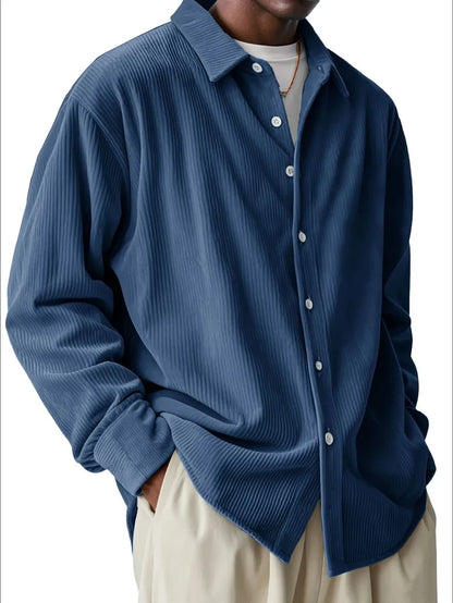 Men's Textured Button-Down Corduroy Shirt