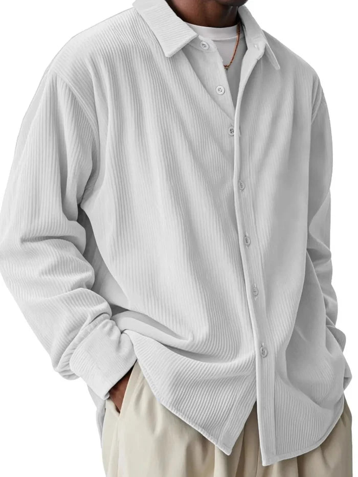 Men's Textured Button-Down Corduroy Shirt