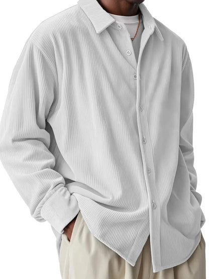 Men's Textured Button-Down Corduroy Shirt