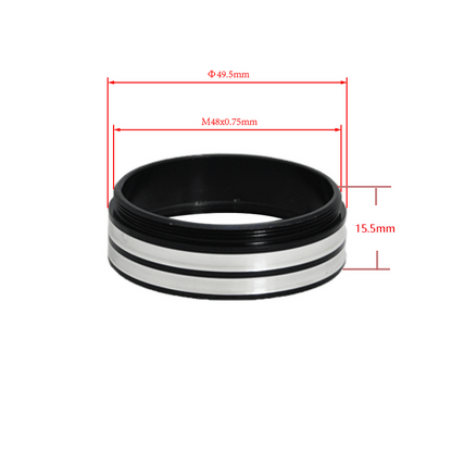 Metal Ring Light Adapter for Stereo Microscopes, 48mm Thread (No Cover Glass)
