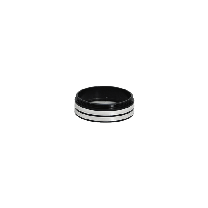 Metal Ring Light Adapter for Stereo Microscopes, 48mm Thread (with Cover Glass), SKU SZ19014921, three quarter front view