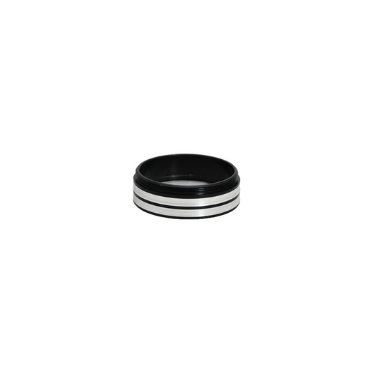 Metal Ring Light Adapter for Stereo Microscopes, 48mm Thread (with Cover Glass), SKU SZ19014921, three quarter front view