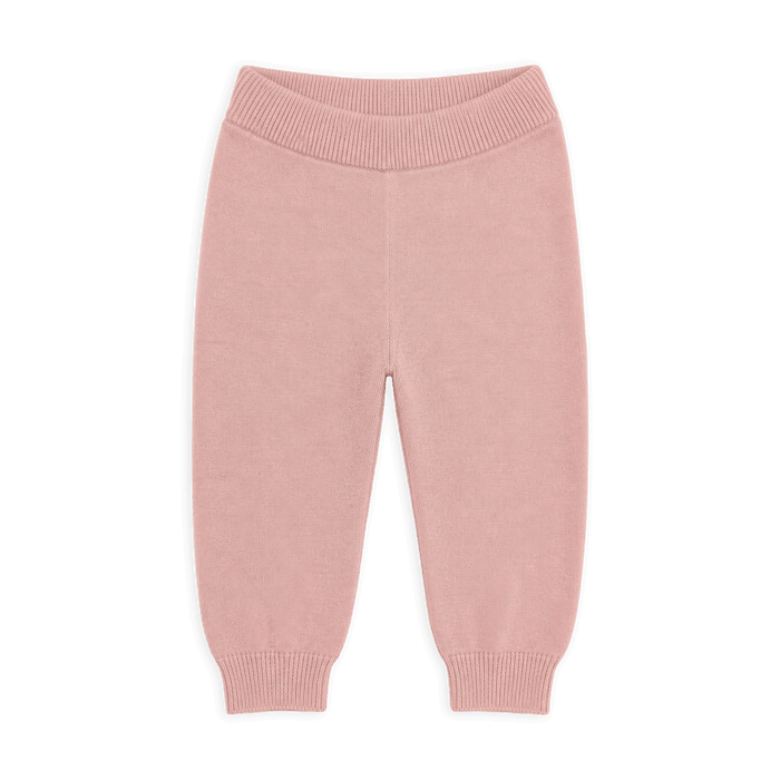 Milan Earthy Sweater Knit Baby Legging Pants, Mauve Pink