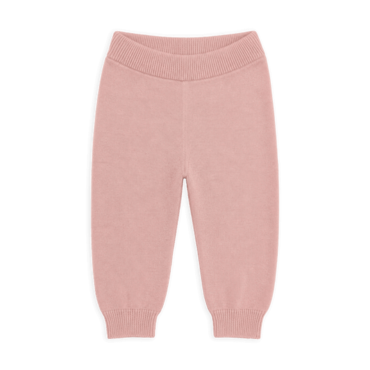Milan Earthy Sweater Knit Baby Legging Pants, Mauve Pink