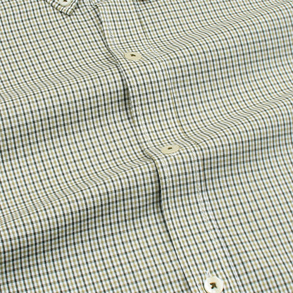 Mini Olive Green Check Shirt.