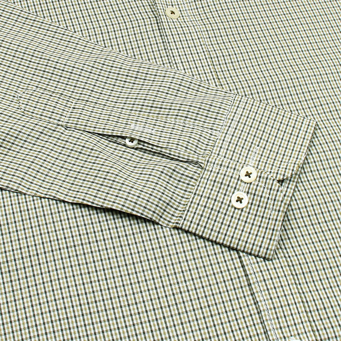 Mini Olive Green Check Shirt.