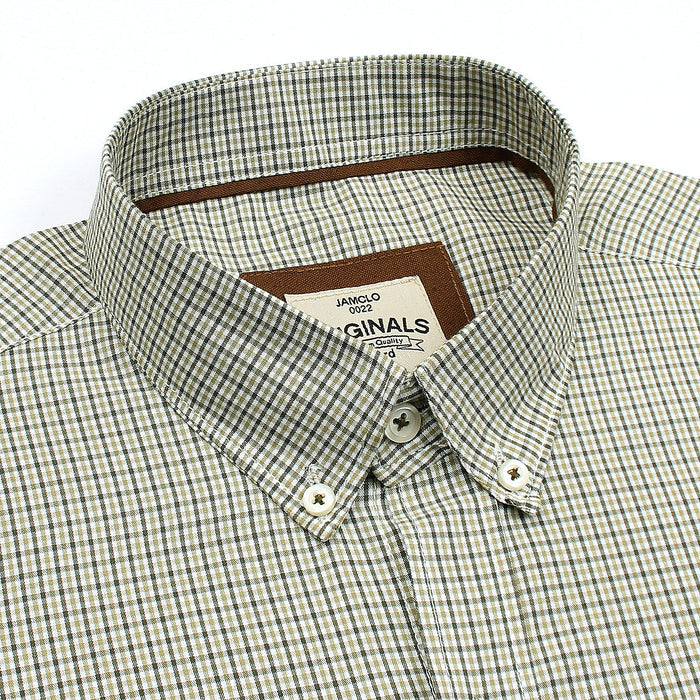 Mini Olive Green Check Shirt.