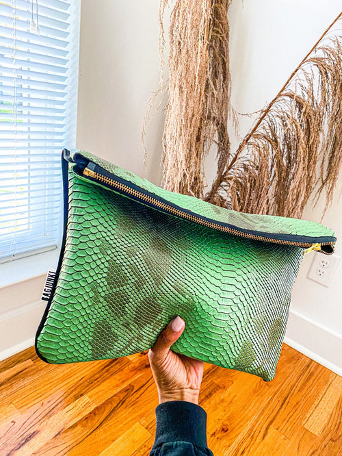 Money Green Snakeskin Foldover  image 0