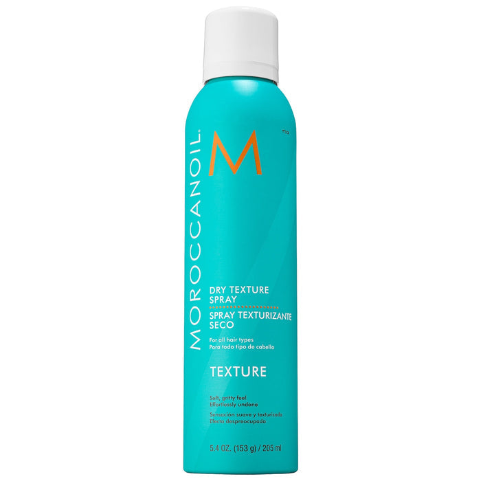 Moroccanoil Dry Texture Spray in 5.4oz bottle, showcasing the product with a clear spray nozzle and textured styling benefits.