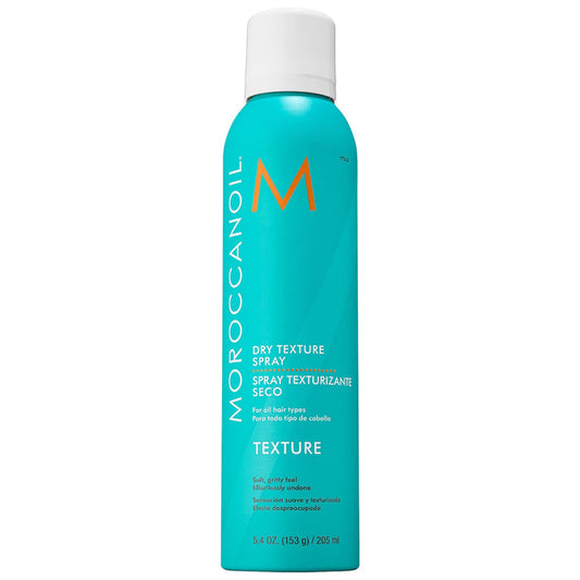Moroccanoil Dry Texture Spray in 5.4oz bottle, showcasing the product with a clear spray nozzle and textured styling benefits.