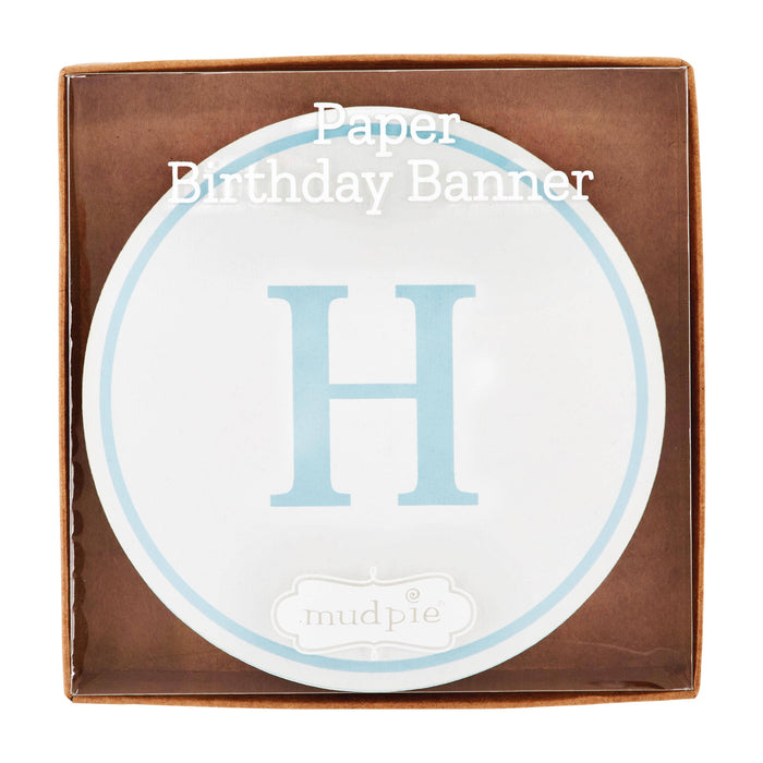 Mud Pie White/Blue Happy Birthday Banner