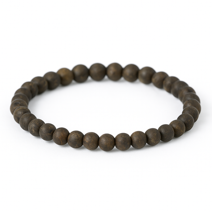 Natural Bronzite stone beaded bracelet with matte finish, handcrafted in Melbourne.