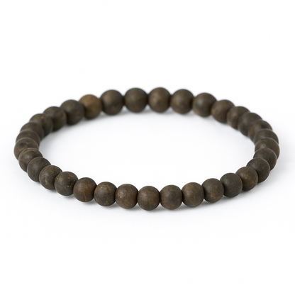 Natural Bronzite stone beaded bracelet with matte finish, handcrafted in Melbourne.