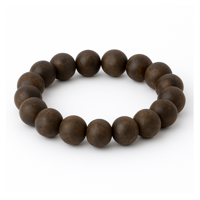 Natural Bronzite beaded bracelet showcasing matte brown beads, handcrafted in Melbourne for spiritual grounding and protection.