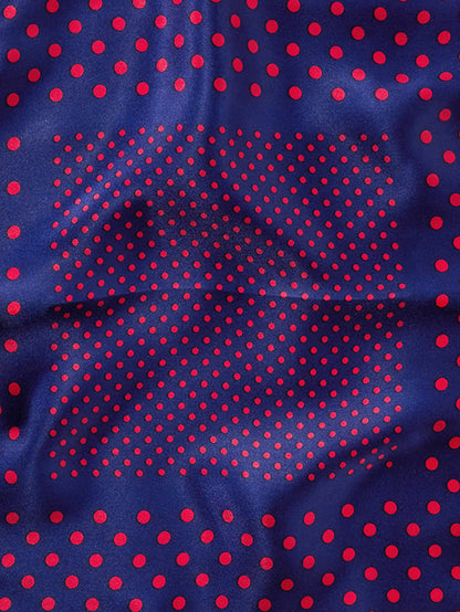 Navy Polka Dot Silk Pocket Square
